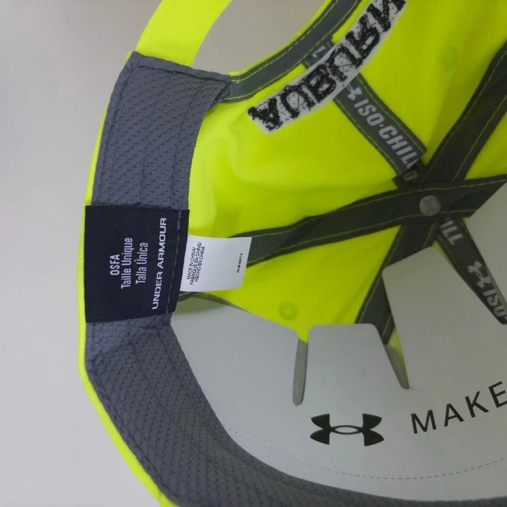 Under Armour Auburn Tigers Hat Mens Neon Yellow ISO-CHILL Adjustable Cap NCAA